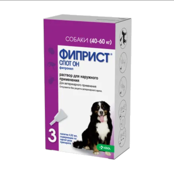 ФИПРИСТ спот-он 402 мг/ 4,02 мл №3 (д/соб более 40 кг)